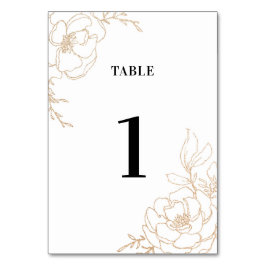 Numéro De Table Golden Blossoms Floral Mariage Design