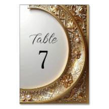 Golden Ornate Frame Table Number