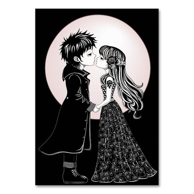 Numéro De Table Gothique Emo Enfants Kiss Valentine's Day (Par défaut)