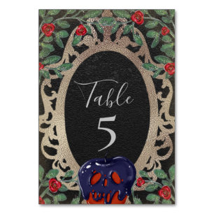 Numéro De Table Gothique Neige Blanche Fée Conte Thème Fête