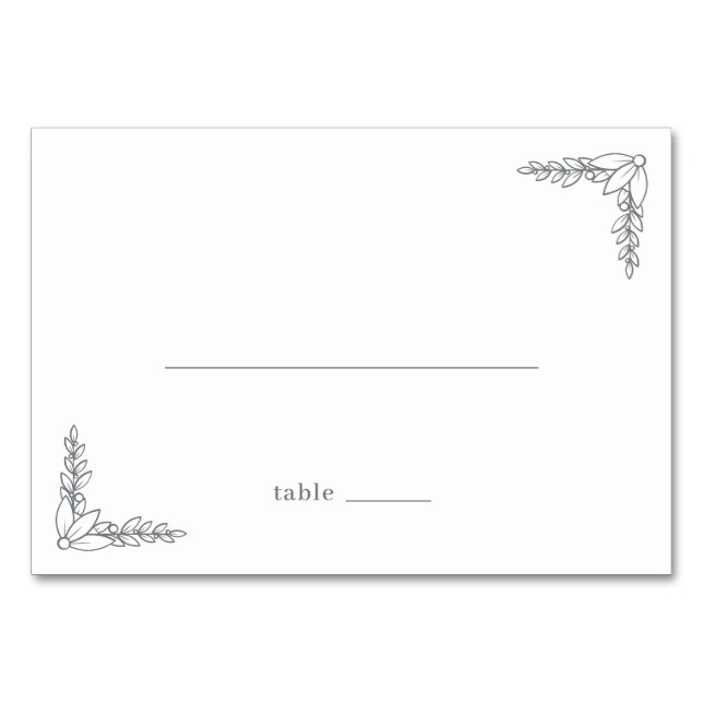 Numéro De Table Graceful Black Line Art Florals (Devant)