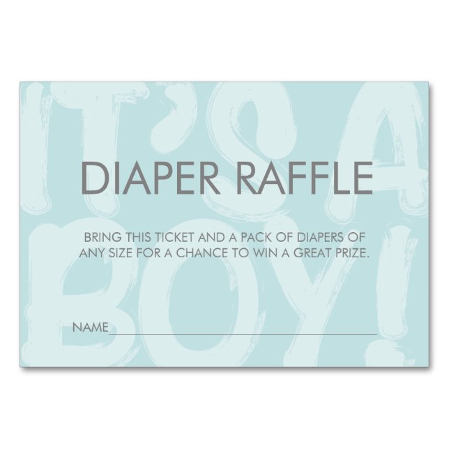 Numéro De Table Graffiti Bleu Baby shower Déchets Raffle Billet (Devant)