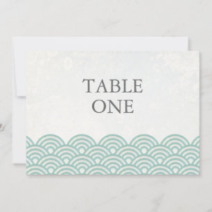 Numéro de table grand avec vagues stylisées Seigha