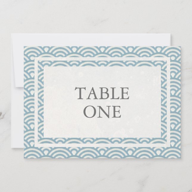 Numéro de table grand format avec vagues stylisées (Devant)