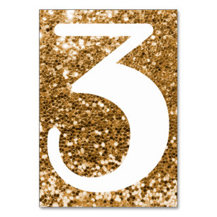 Numéro De Table Grand nombre moderne Faux Gold Parties scintillant