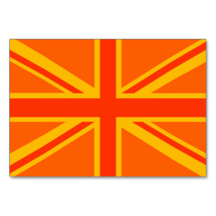 Numéro De Table Gras orange Union Jack Britanniques Drapeau Swag