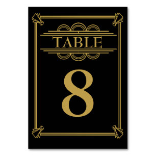 Numéro De Table Gravement 20's Art Déco Gatsby Numéro de tableau