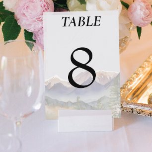 Numéro De Table Gray Colorado Mountain Wedding Réception