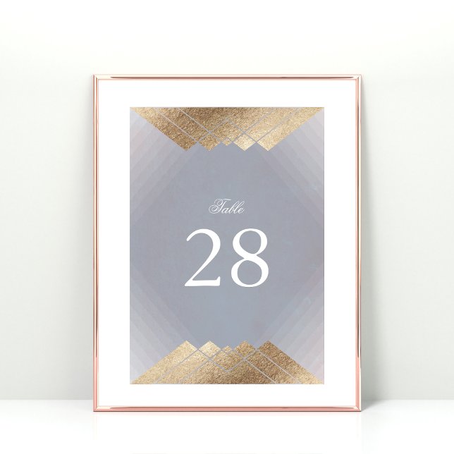 Numéro De Table Gray Déco Gatsby Mariage (Créateur téléchargé)