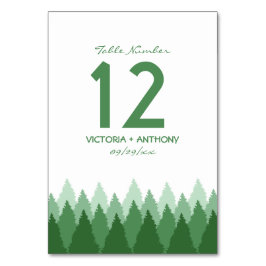 Numéro De Table Green Forest Range Mariage de bois