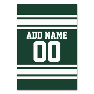 Numéro De Table Green White Football Jersey Nom personnalisé Numér