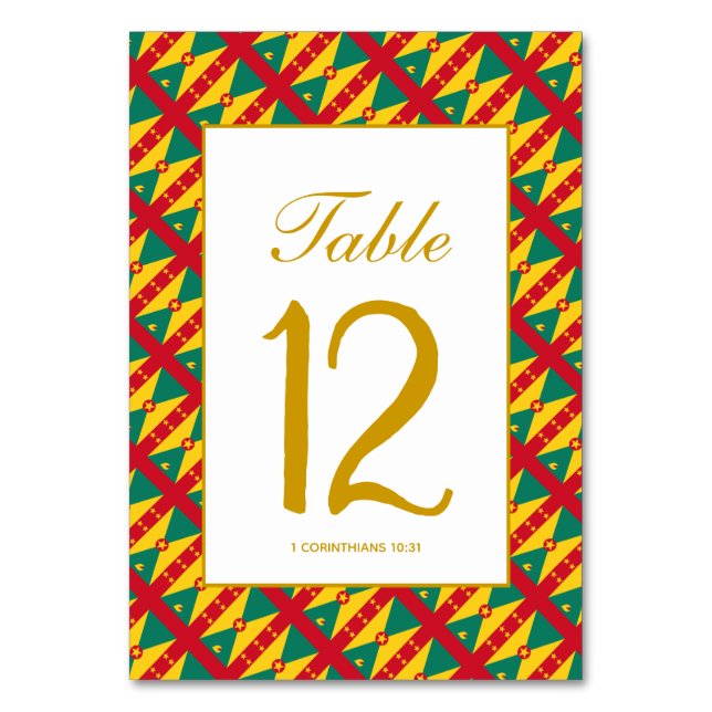 Numéro De Table GRENADE CARRIACOU Célébration Banquet de Mariage (Par défaut)