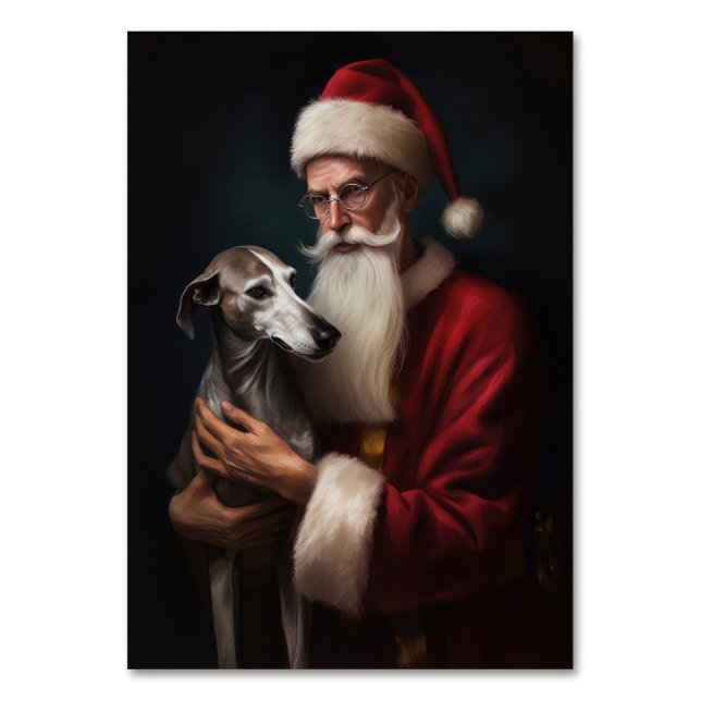Numéro De Table Greyhound avec Noël Festif du Père Noël (Par défaut)