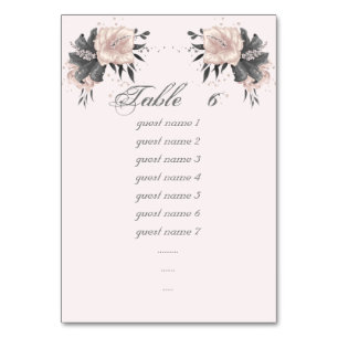 Numéro De Table gris rose poussiéreux parties scintillant