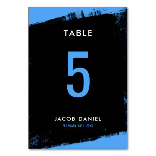 Numéro De Table Grunge Blue Black Bar Mitzvah