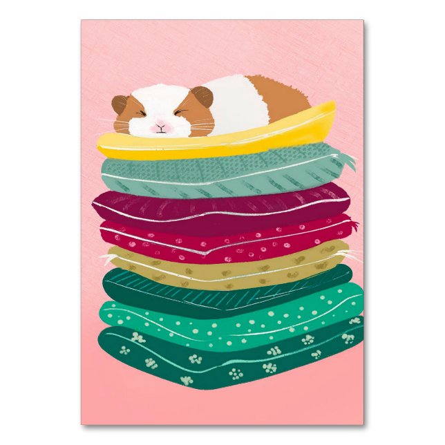 Numéro De Table Guinea Pig Sleeping Cute Animals Pet Owner Gift (Par défaut)