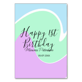 Numéro De Table Happy 1st birthday pink green blue acrylic pour 