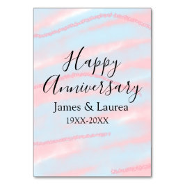 Numéro De Table Happy anniversary wedding name date year pastel