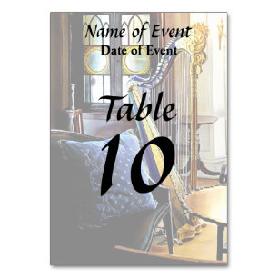 Numéro De Table Harpe dans la salle de musique