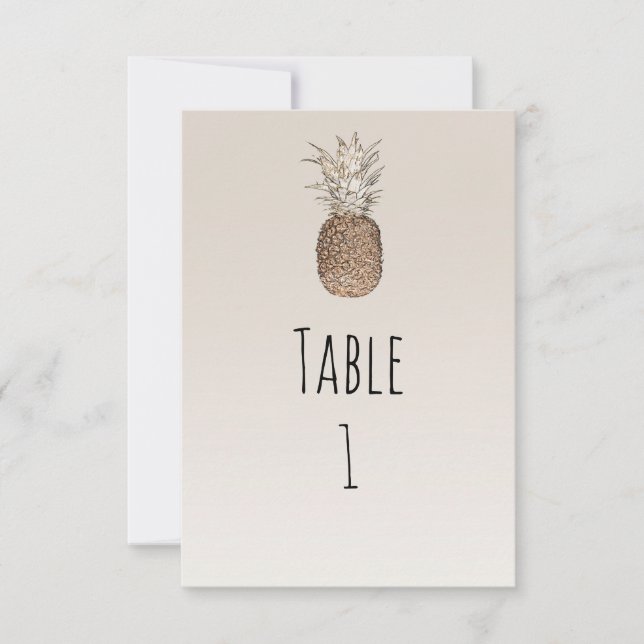 Numéro de table Hawaïen Tropical Pinède Rustique (Devant)