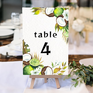 Numéro de table hawaïenne tropicale