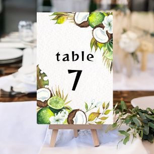 Numéro de table hawaïenne tropicale