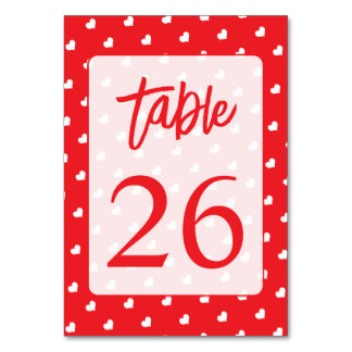 Numéro De Table Hearts Happy Valentine's Day Modern Love Pattern