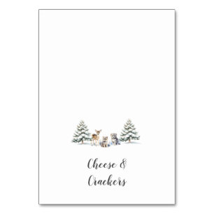 Numéro De Table Hiver Bois Animaux Buffet de douche Étiquettes ali