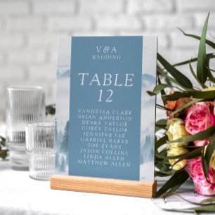 Numéro De Table Hiver Gris Mariage