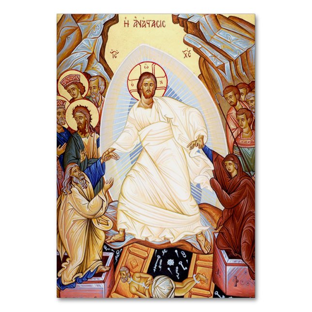 Numéro De Table Icône orthodoxe de l'Anastasis Résurrection (Par défaut)