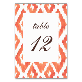 Numéro De Table Ikat Orange