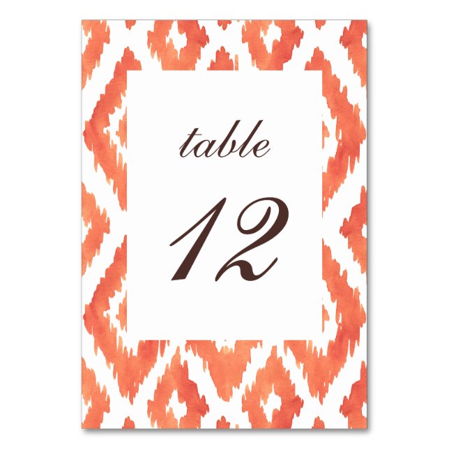 Numéro De Table Ikat Orange (Par défaut)