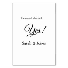 Numéro De Table Il lui a demandé de dire oui fiançailles simple mi