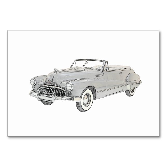 Numéro De Table Illustration convertible Buick Roadmaster 1947 (Devant)