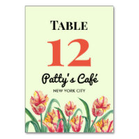 Illustration de café de tulipes perroquets jaunes