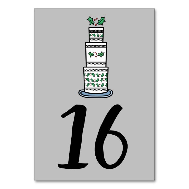 Numéro De Table Illustration du gâteau Mariage de Noël (Par défaut)