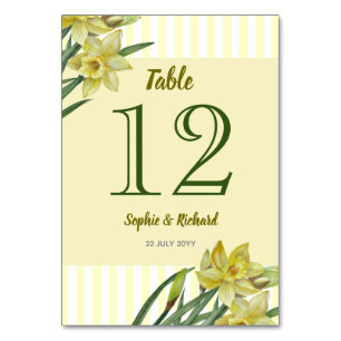 Numéro De Table Illustration du portrait des jonquilles d'aquarell