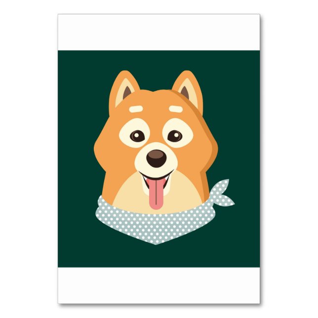 Numéro De Table Illustration plat mignon Sibainu Chien Chien Chien (Par défaut)