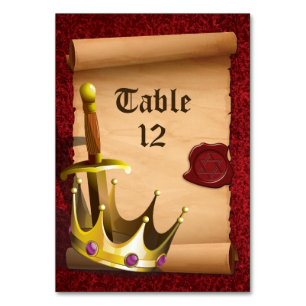 Numéro De Table Imaginaire Chevalier épée Médiévale Times Bar Mitz