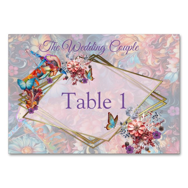 Numéro De Table Imaginaire Fleurs express la joie de la nature. (Devant)