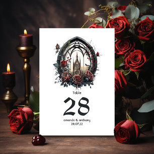 Numéro De Table Imaginaire foncé Fenêtre Château Mariage gothique