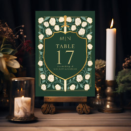 Numéro De Table Imaginaire médiéval de l'épée et du bouclier Maria
