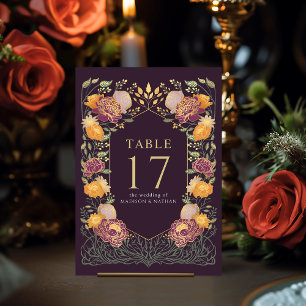 Numéro De Table Imaginaire violet Enchantée Mariage de jardin