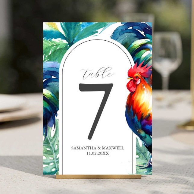 Numéro de table imprimable style Key West aquarell (Printable table number cards for destination wedding day of stationery art by Victoria Grigaliunas)