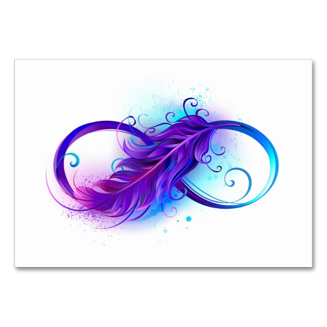 Numéro De Table Infinity with purple feather (Devant)