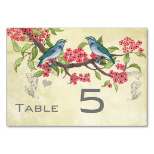 Numéro De Table Inséparable vintage rose rouge Turquoise bleu vert