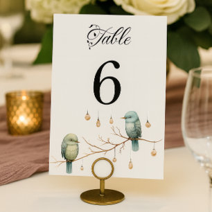 Numéro De Table Inséparables rustiques de bois Mariage romantique