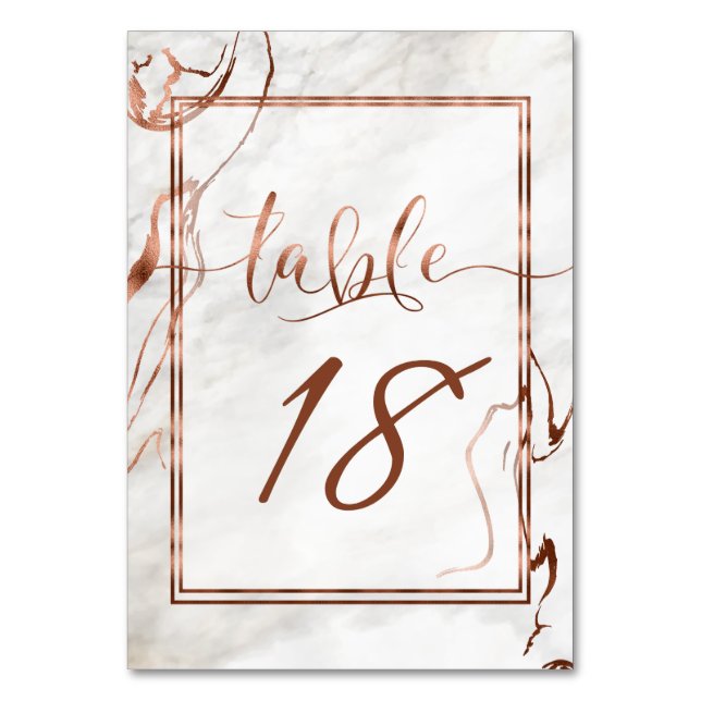 Numéro De Table Inspiration moderne en cuivre et marbre italien Ma (Par défaut)