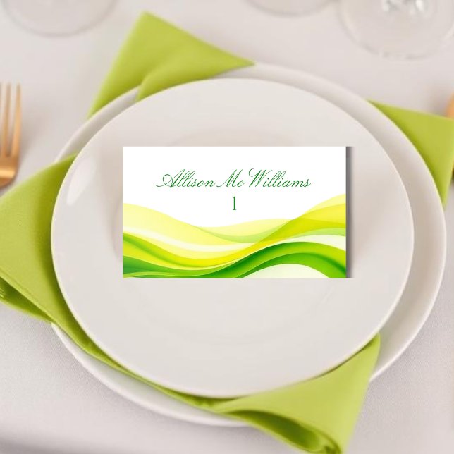Numéro De Table Island Citrus Green and Yellow Placecards (Island Citrus Green and Yellow Placecards Table Number )