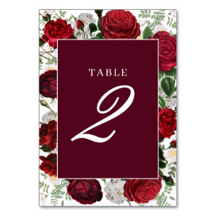Numéro De Table Itinéraire du Mariage d'aquarelle florale de Bourg